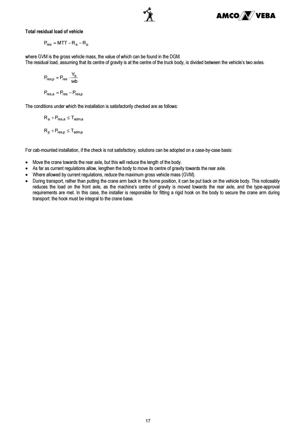 TRUCK CRANE INSTALLATION MANUAL