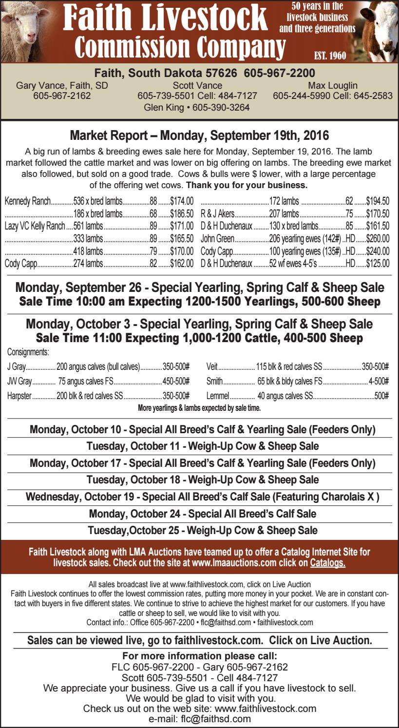 Faith Livestock Commission Company by TriState Livestock News Farmer