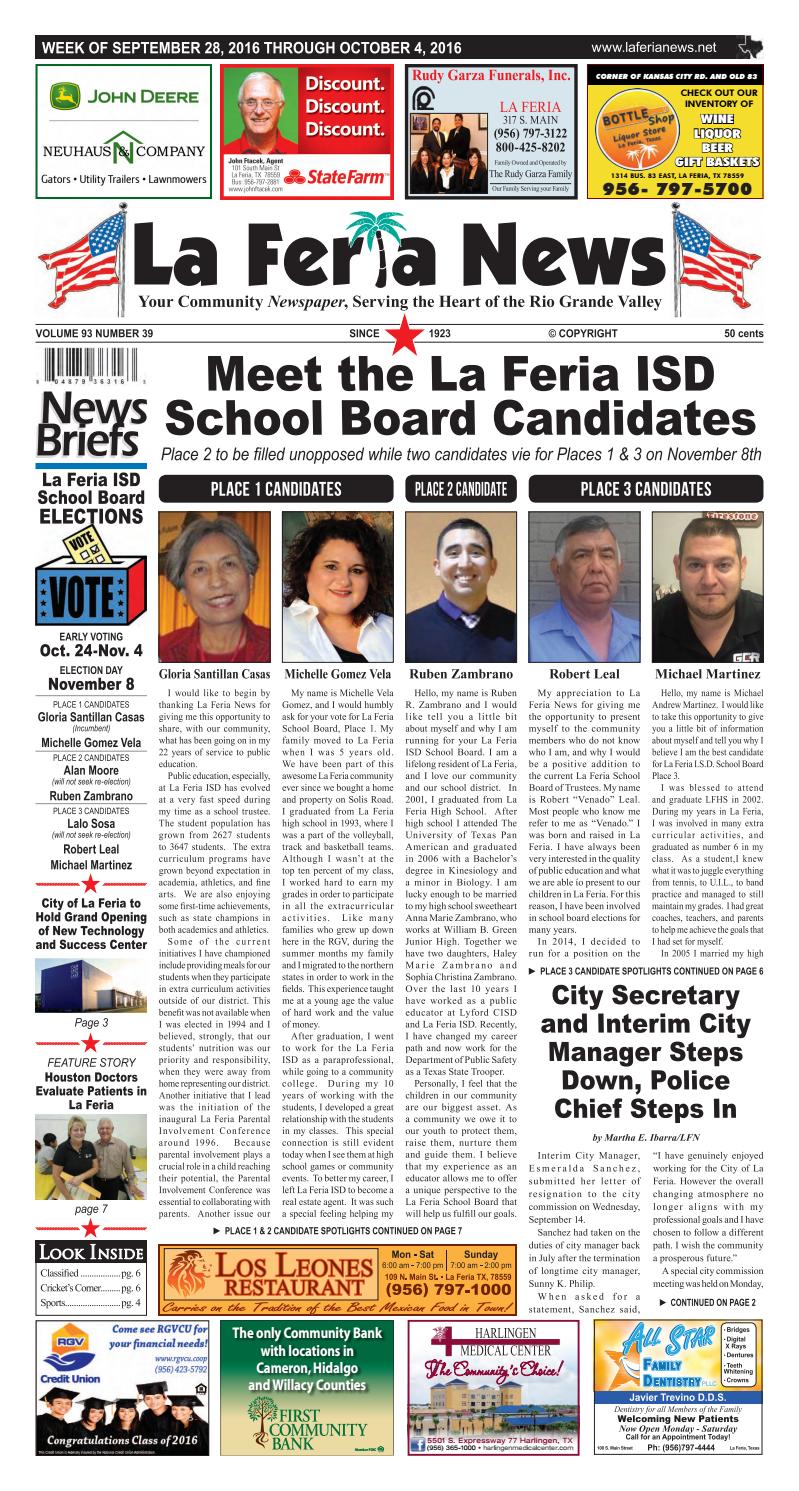 La Feria News September 28, 2016 by La Feria News Issuu