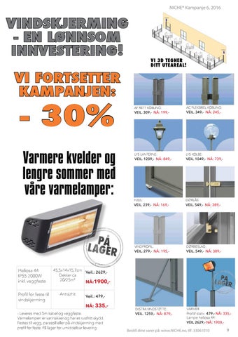 NICHE NORWAY AS 灯饰目录 · NICHE KAMPANJE 编号 . 6 第 9 页