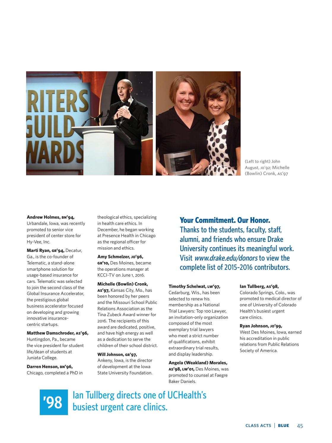 Drake University Blue Magazine Fall 2016 By Drake University Issuu