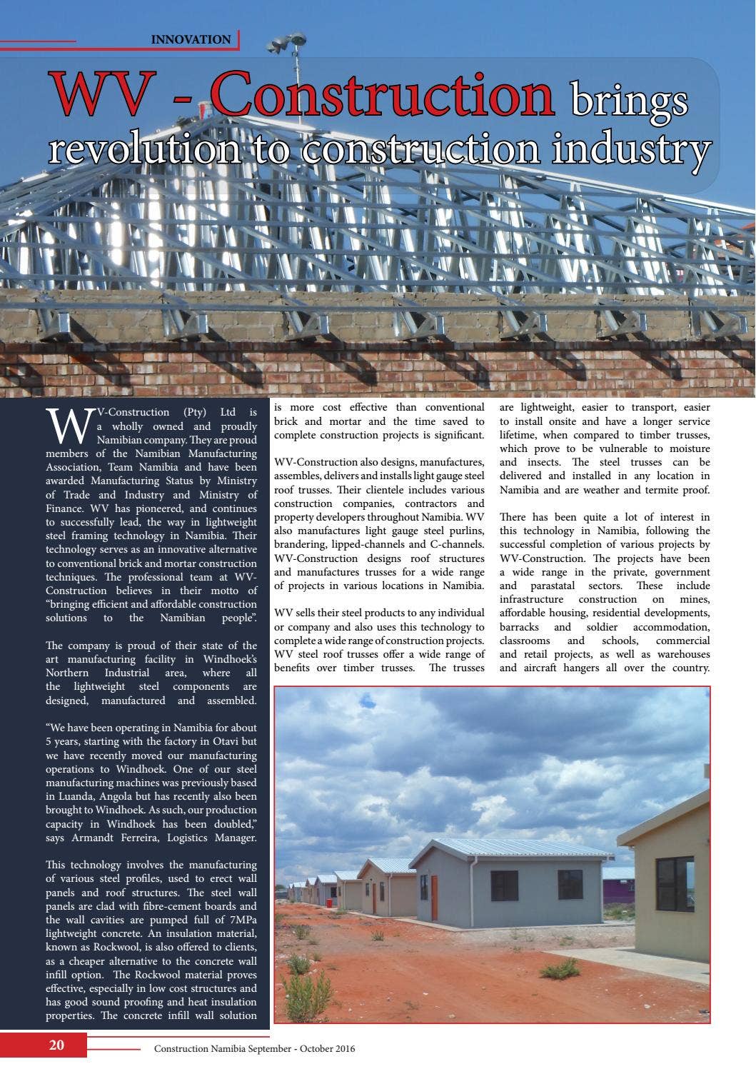 Construction Namibia magazine September - October 2016 by Namibia's ...