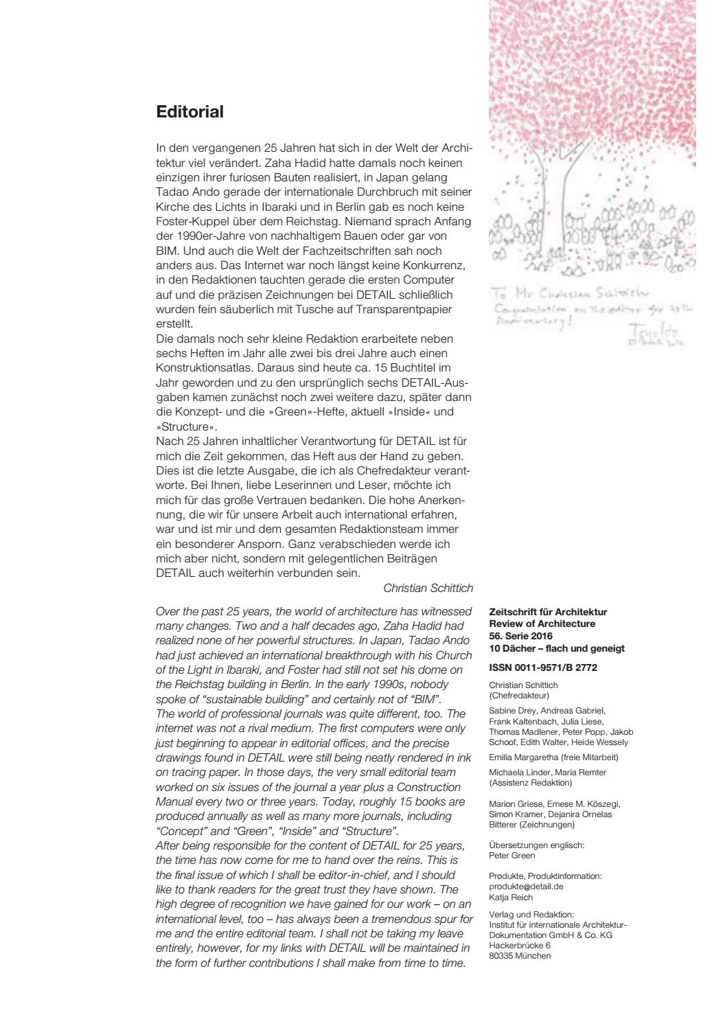 DETAIL 10/2016 - Dächer by DETAIL - Issuu