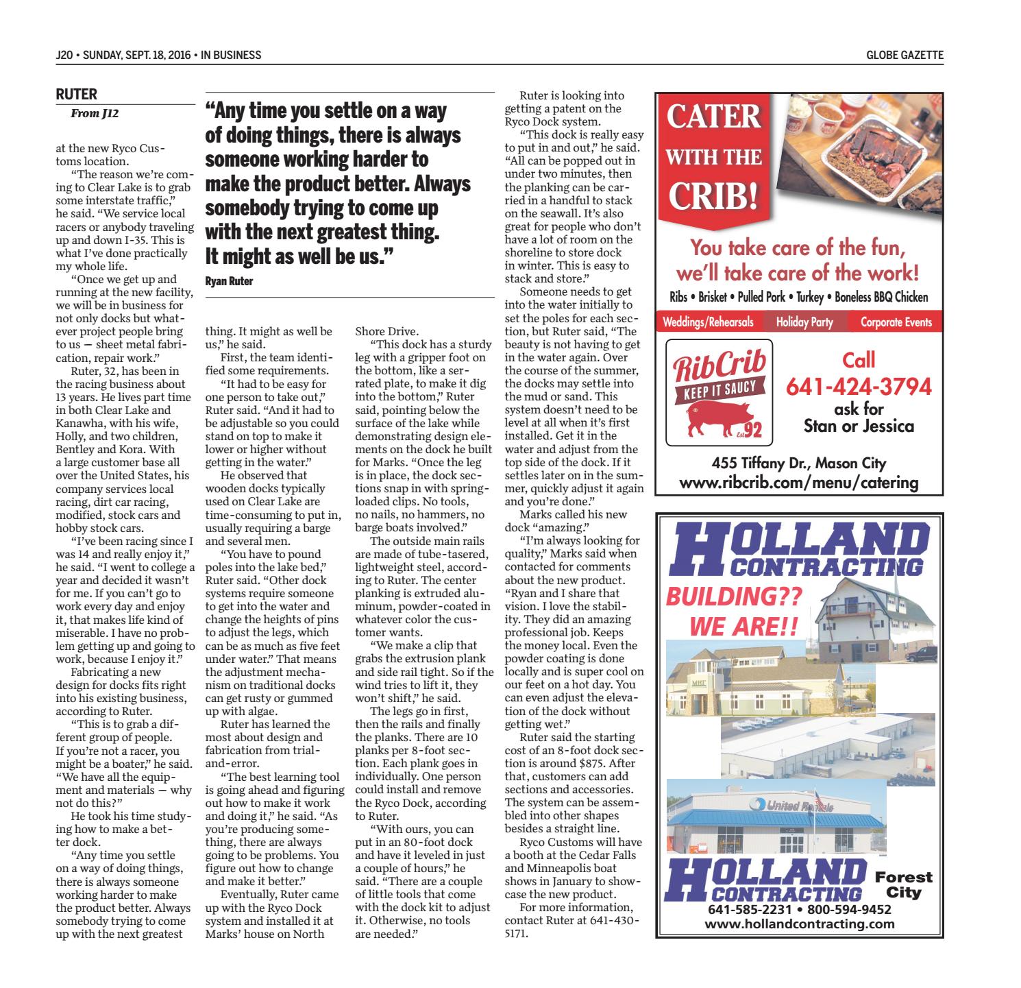 2016 in business september by Globe Gazette Issuu