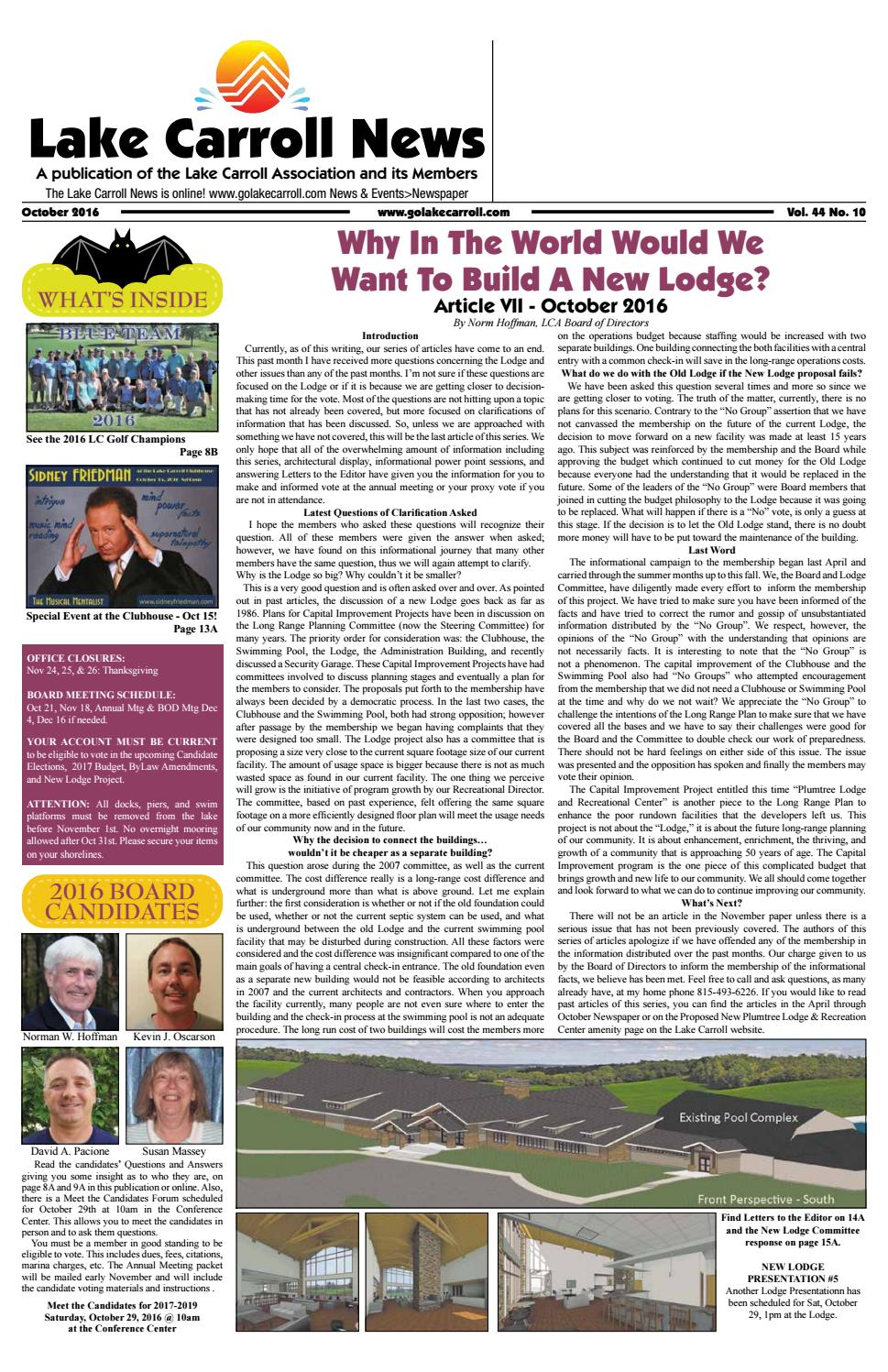 Lake Carroll News October 2016 by Lake Carrol News Issuu