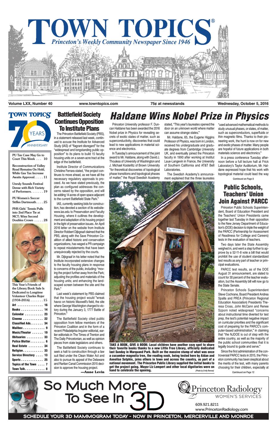 Town Topics Newspaper October 5, 2016 by Witherspoon Media Group Issuu