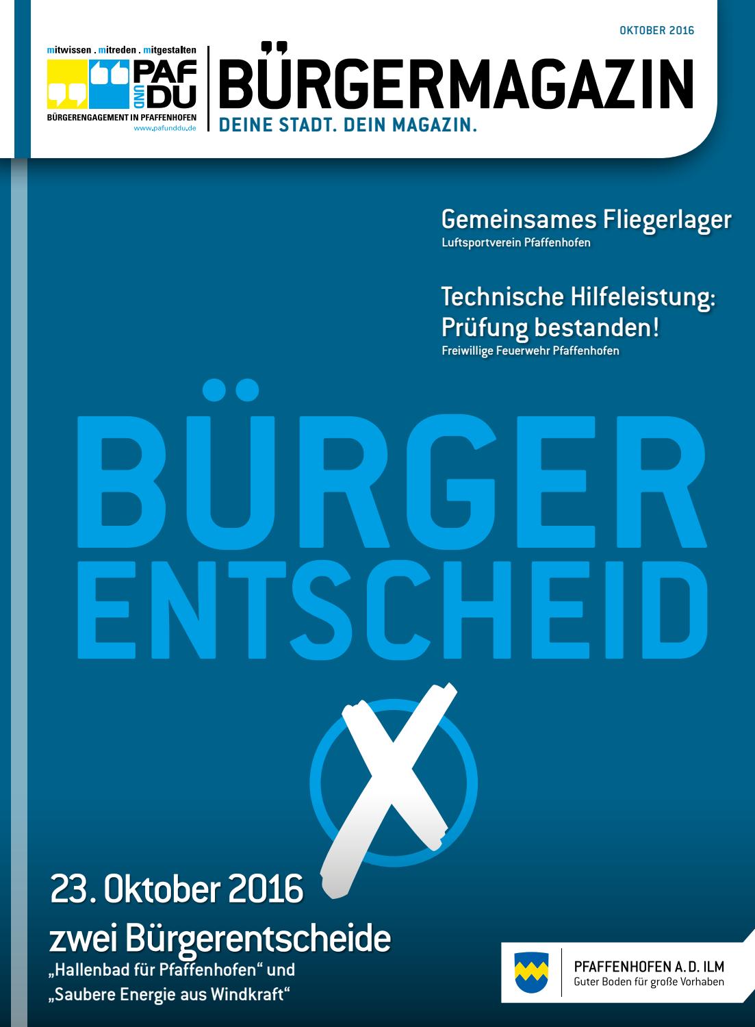 Paf und Du Bürgermagazin Oktober 2016 by Pfaffenhofen a. d. Ilm Issuu