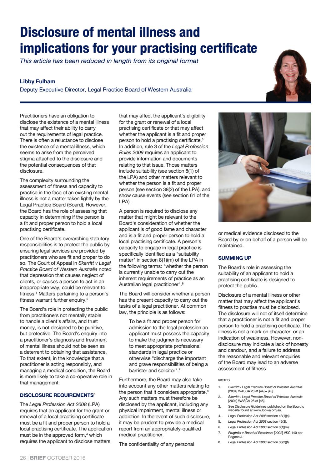 Brief October 2016 by The Law Society of Western Australia Issuu Brief October 2016 by The Law Society of Western Australia Issuu