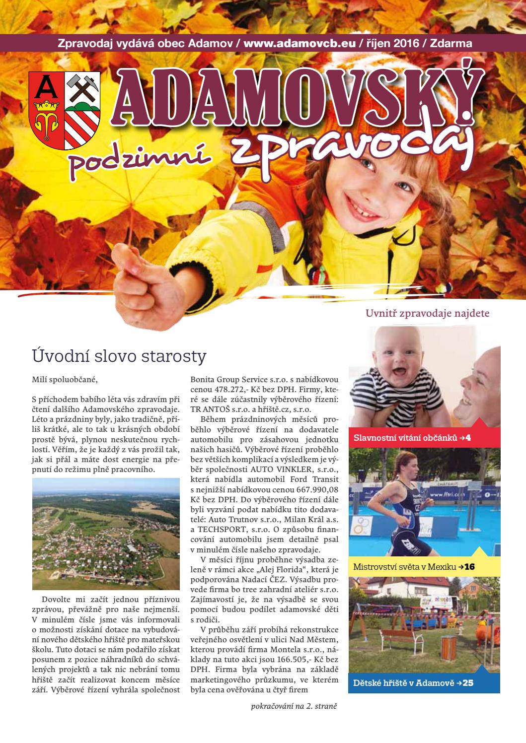 Zpravodaj Adamov u Českých Budějovic 3/2016 by Adamov u Českých