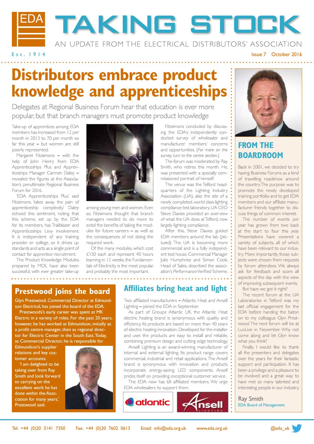 Taking Stock October 2016 by Electrical Distributors' Association Issuu