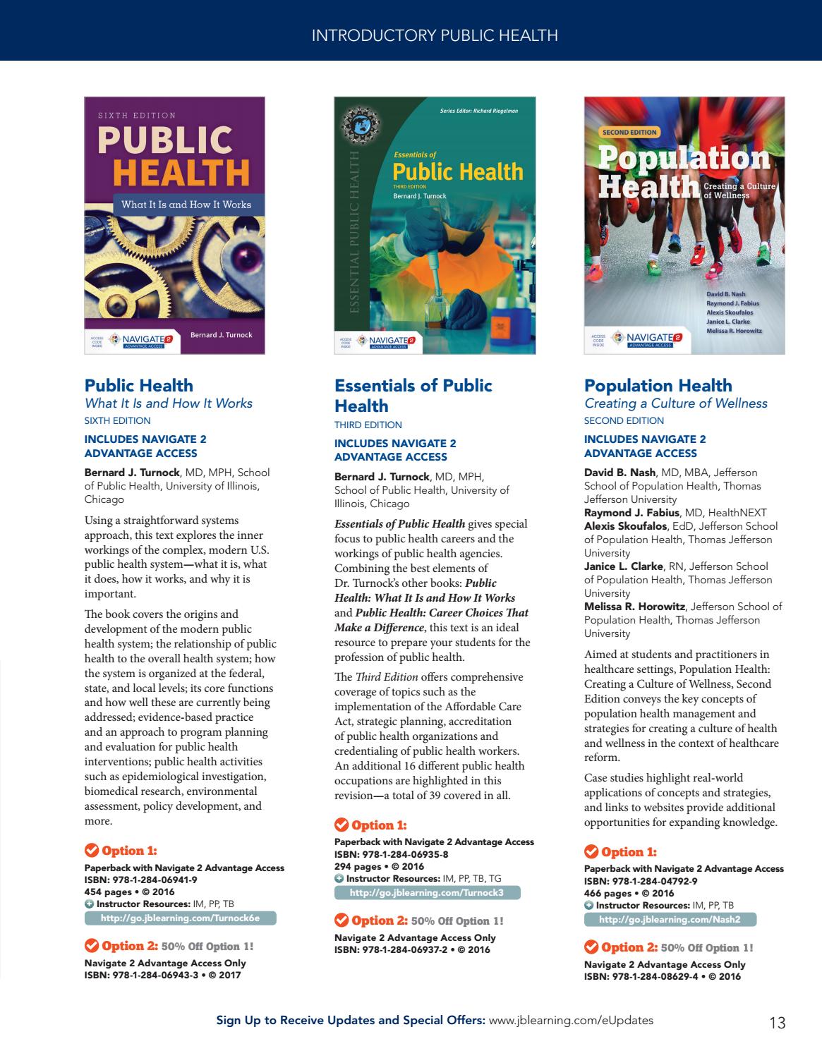 2017 Public Health & Health Administration Catalog by Jones & Bartlett