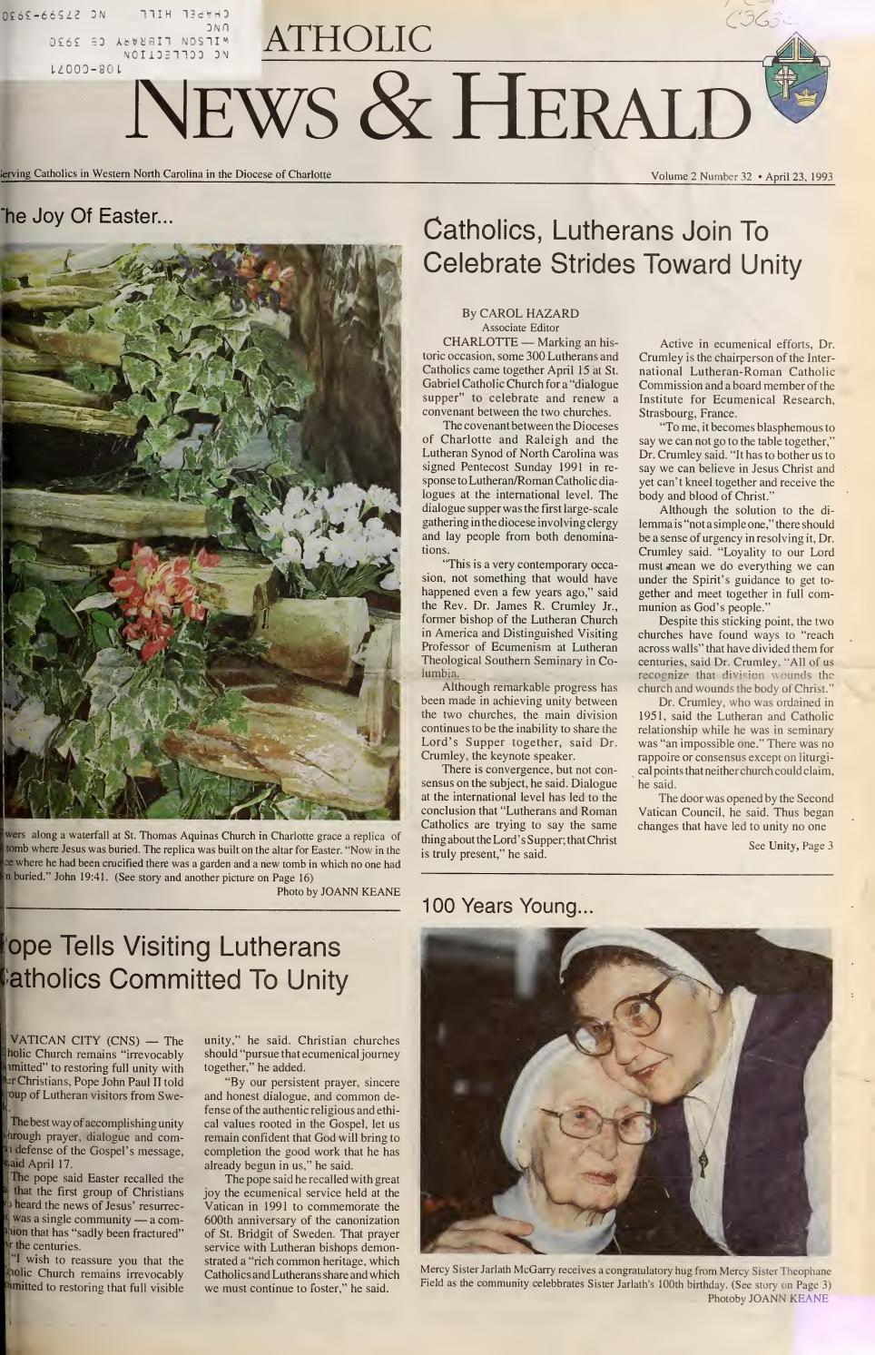 April 23, 1993 by Catholic News Herald picture