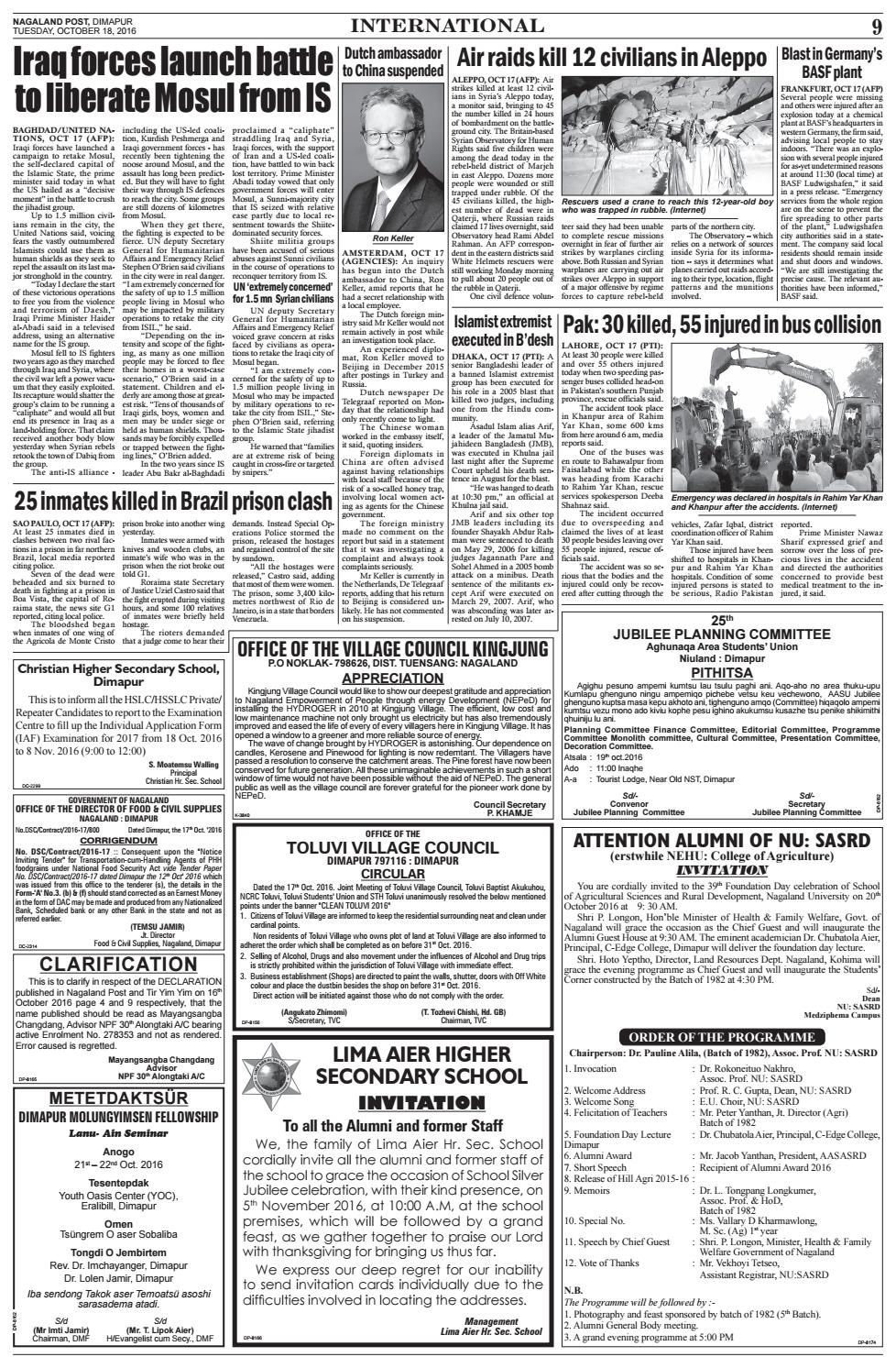 October 18 16 By Nagaland Post Issuu
