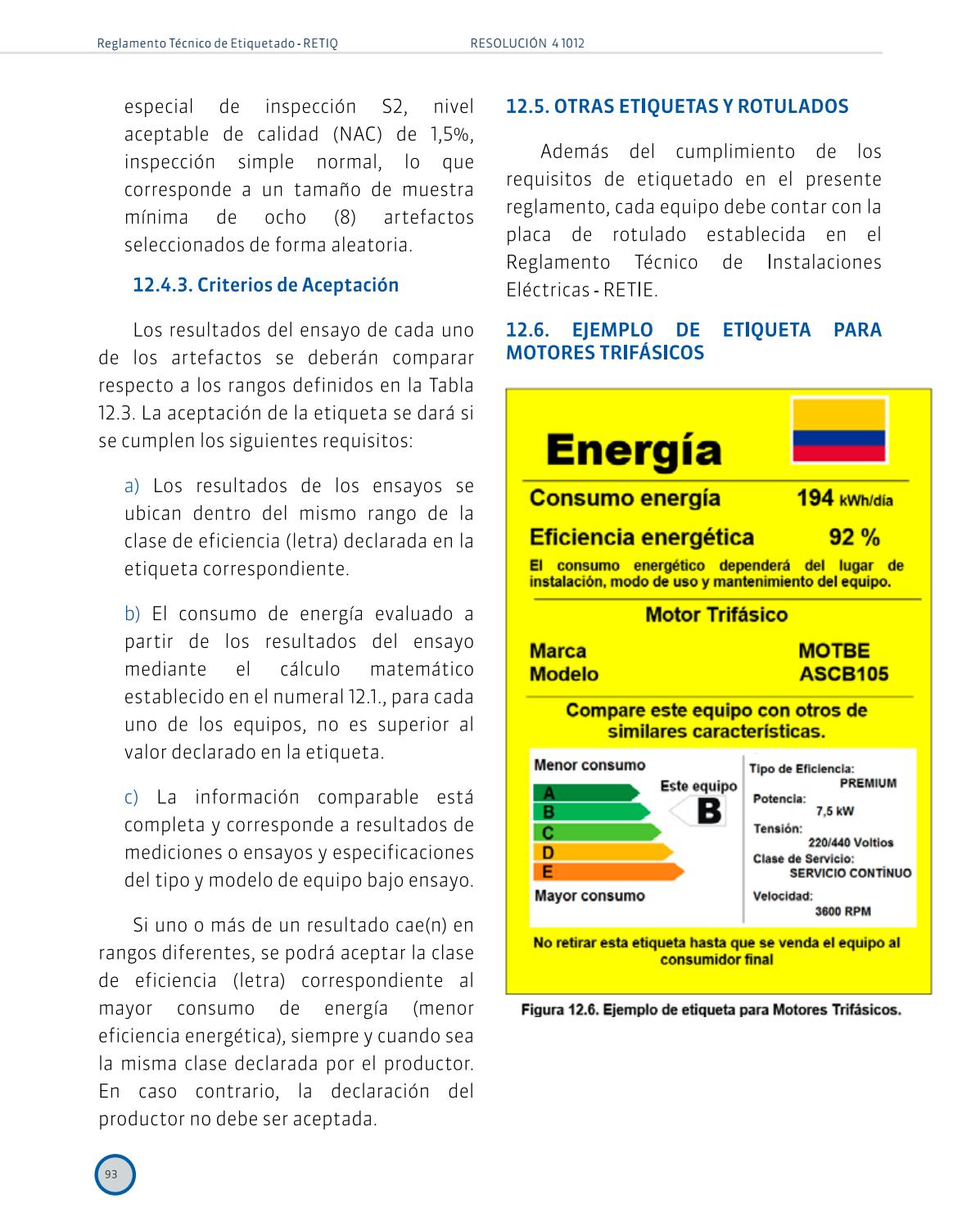 Retiq Label Reglamento tecnico etiquetado retiq fines uso racional energia ...