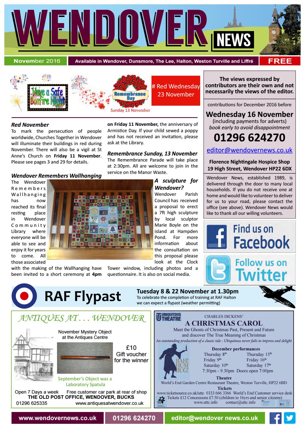 Wendover News, November 2016 by Wendover News Issuu