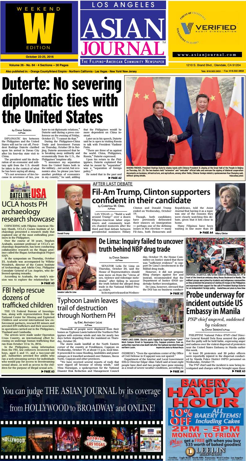 LA Weekend Edition -- October 22 -- 25, 2016 by Asian Journal Community  Newspapers - Issuu