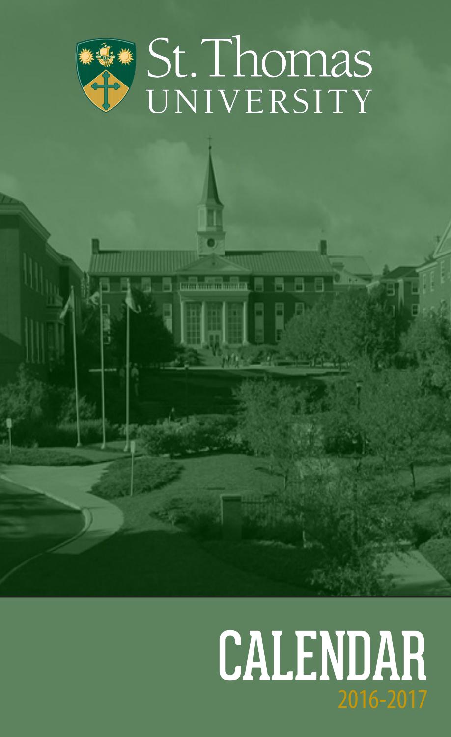 Academic Calendar 2016 2017 By St Thomas University Issuu