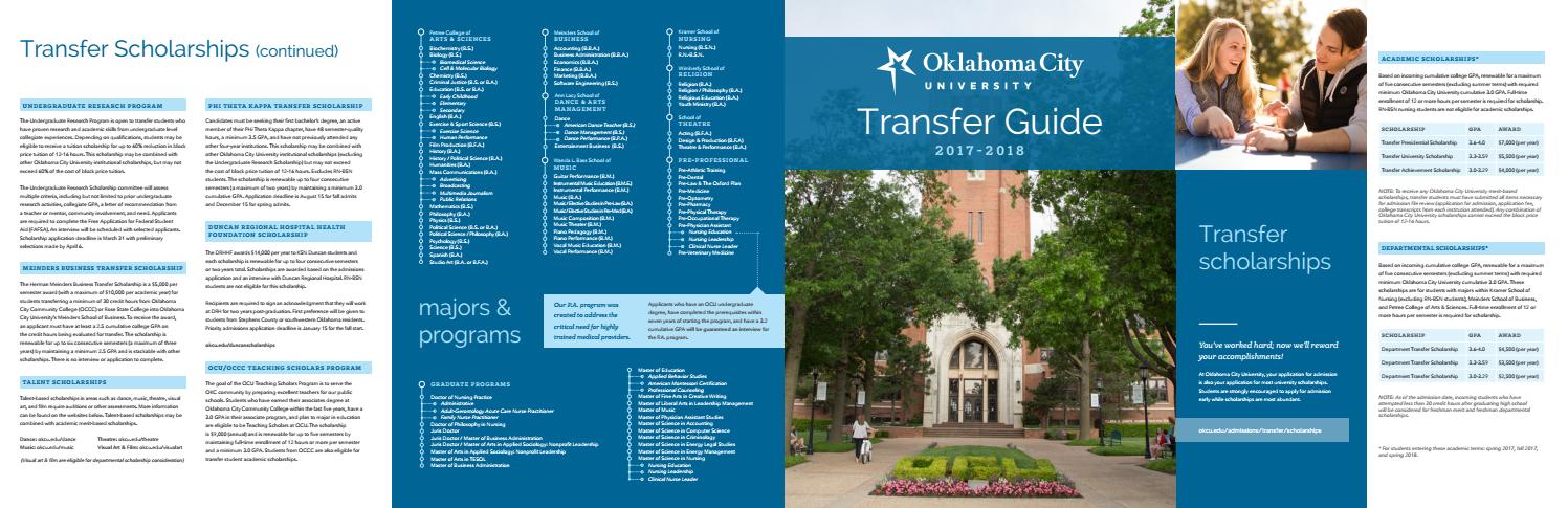 2016-17 OKCU Transfer Guide by Oklahoma City University - Issuu