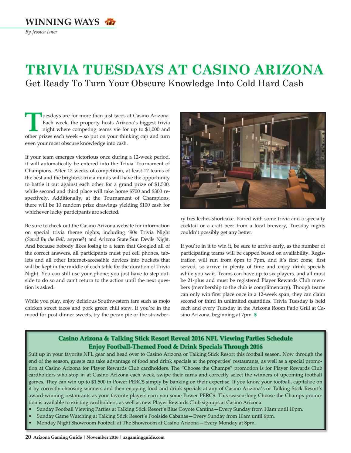casino arizona trivia