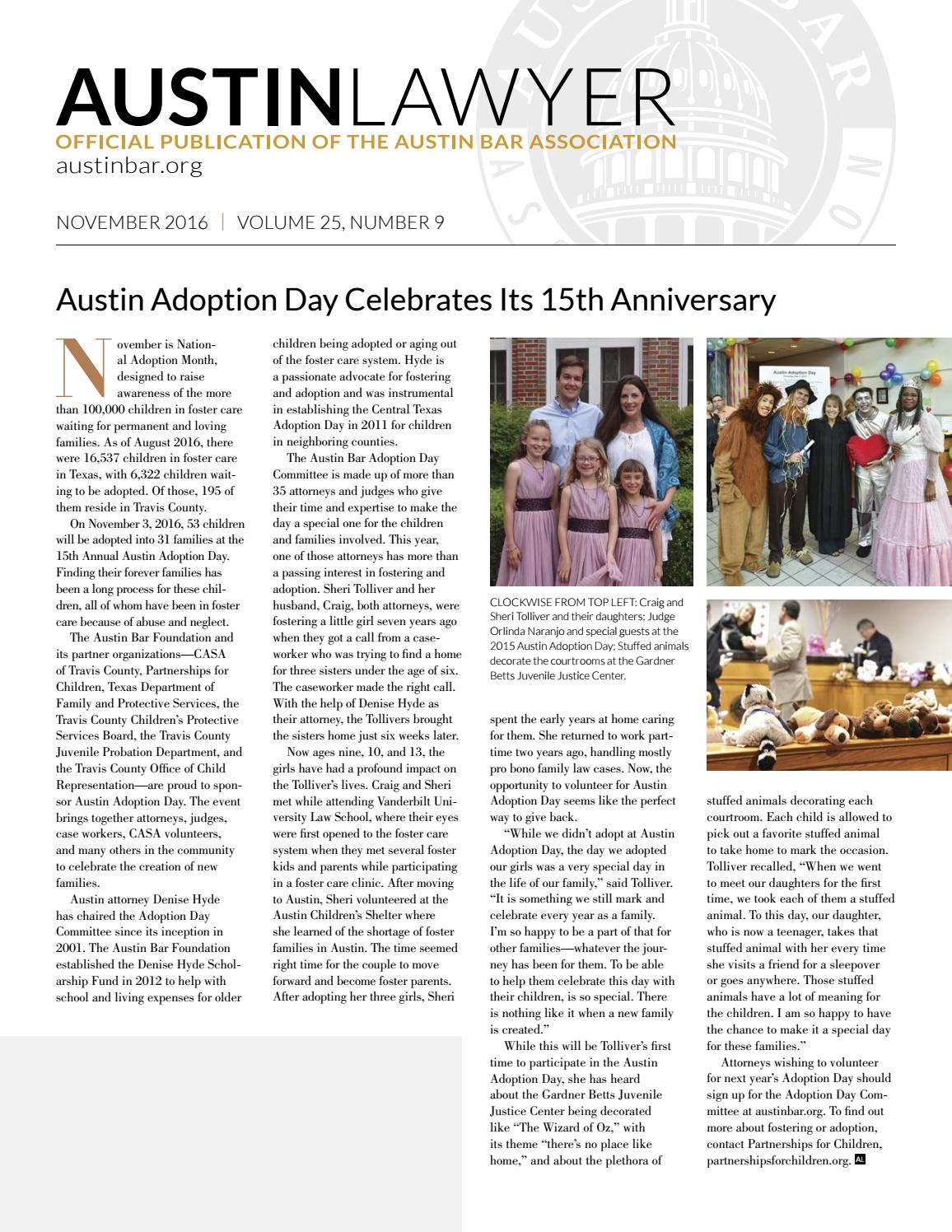 Austin Lawyer, November 2016 by Austin Bar Association Issuu