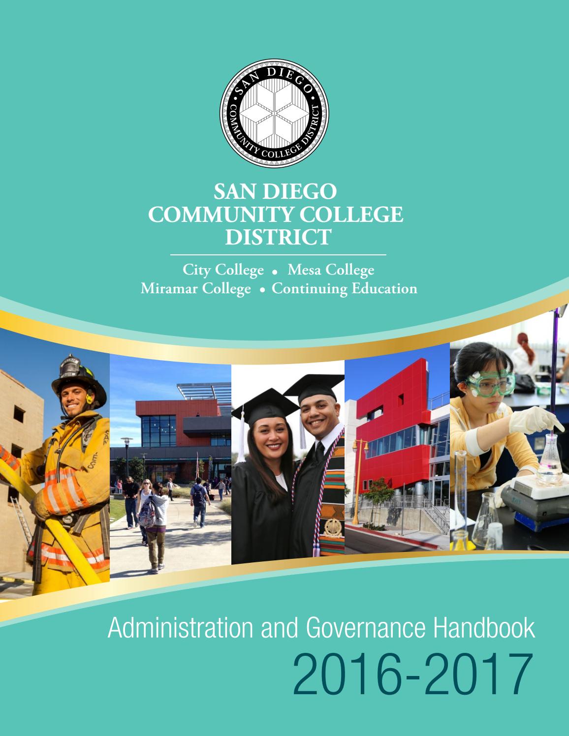 SDCCD Administration and Governance Handbook 20162017 by San Diego
