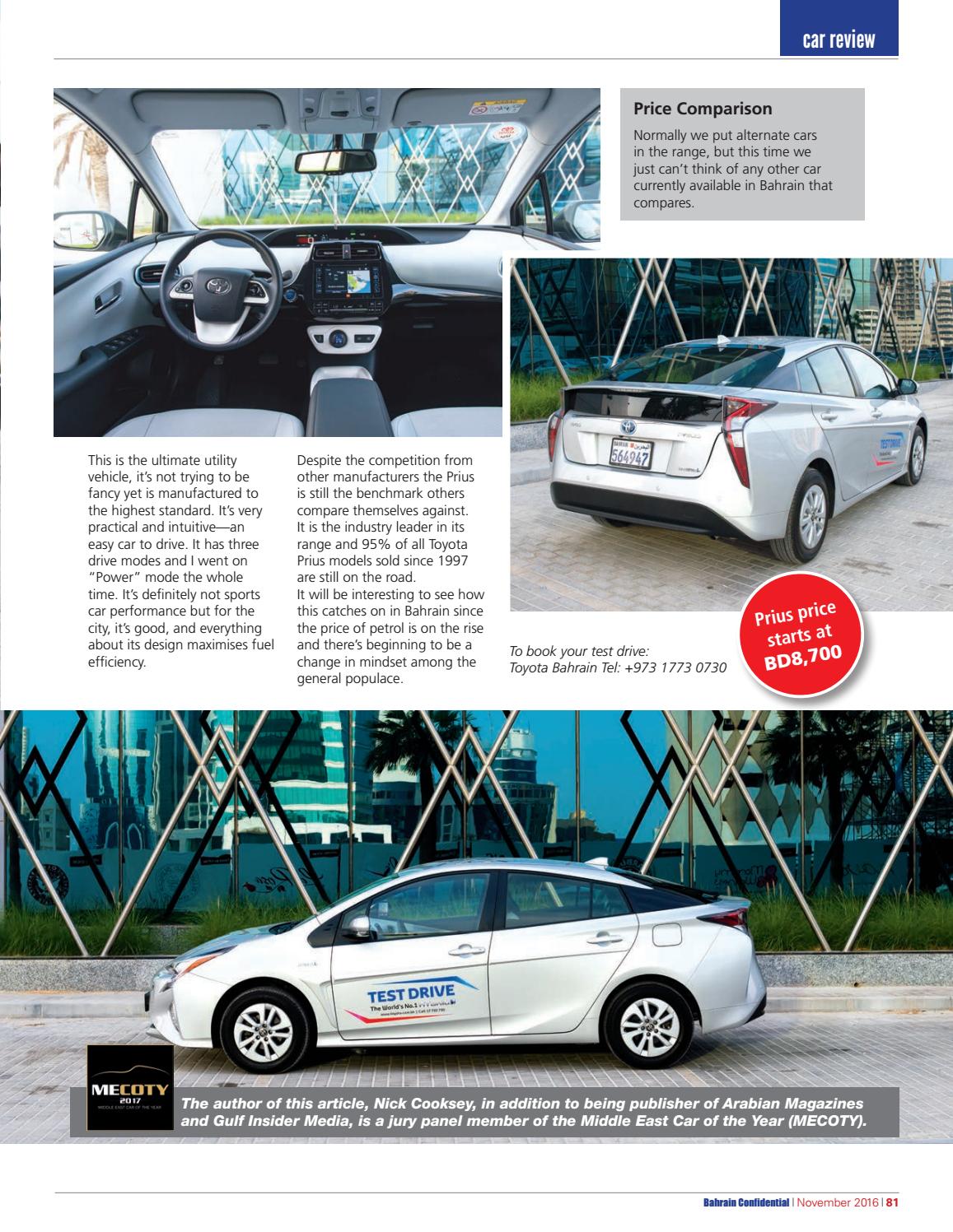 Compare Prius Models >> Bahrain Confidential November 2016 By Arabian Magazines Issuu Compare Prius Models >> Bahrain Confidential November 2016 By Arabian Magazines Issuu
