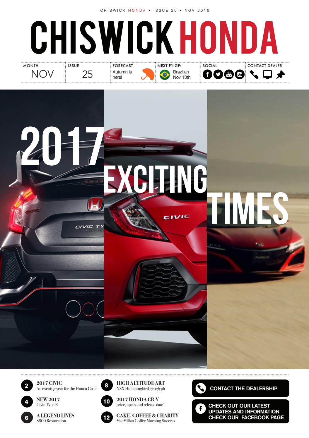 Chiswick Honda Newsletter November 2016 by Norton Way Issuu