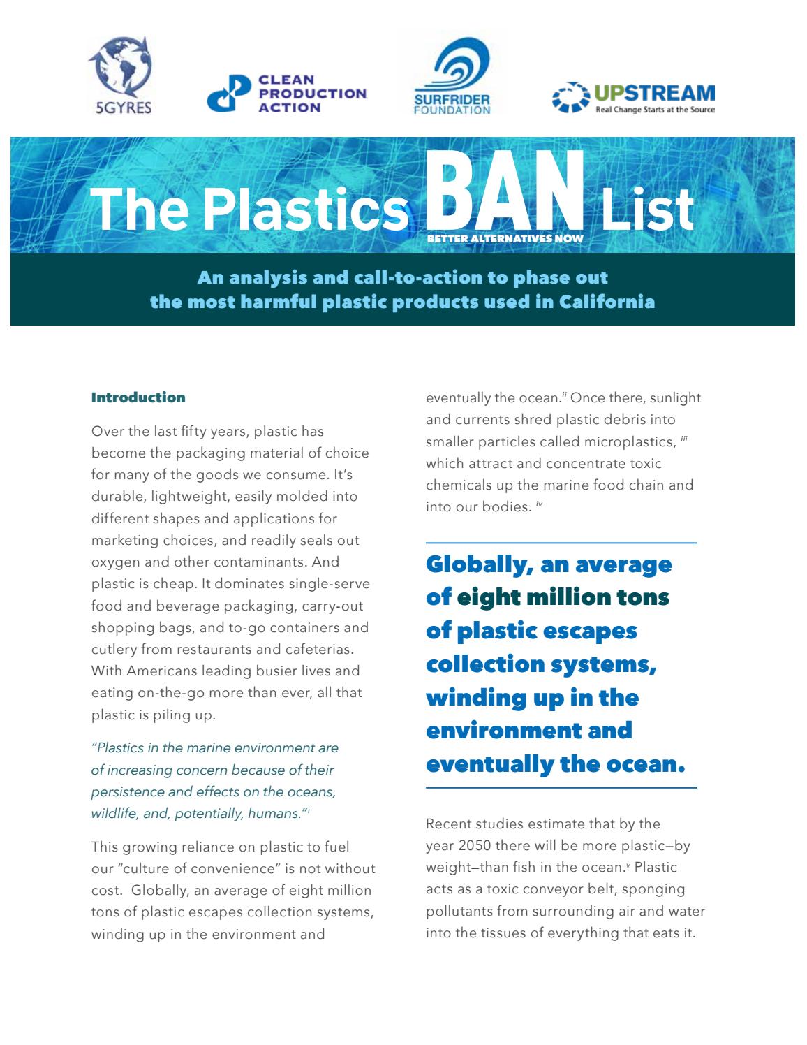 PlasticsBanList2016 by Plastic Pollution Coalition Issuu