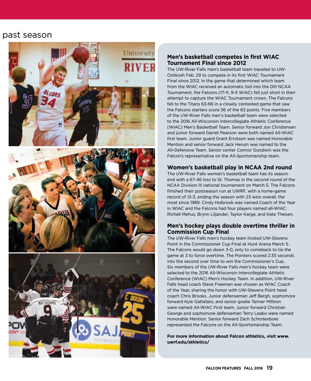 2016falconfeatures by University of WisconsinRiver Falls Issuu