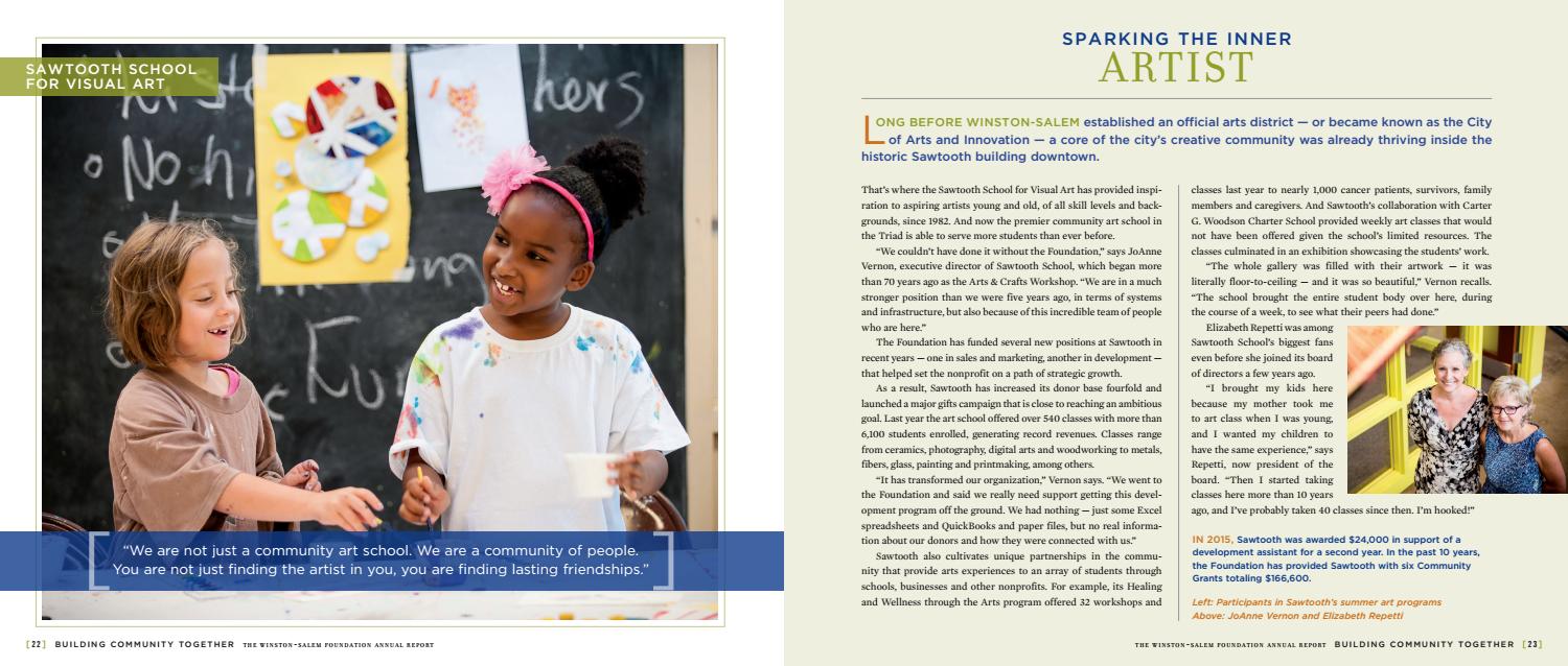Sawtooth School for Visual Art by The WinstonSalem Foundation Issuu