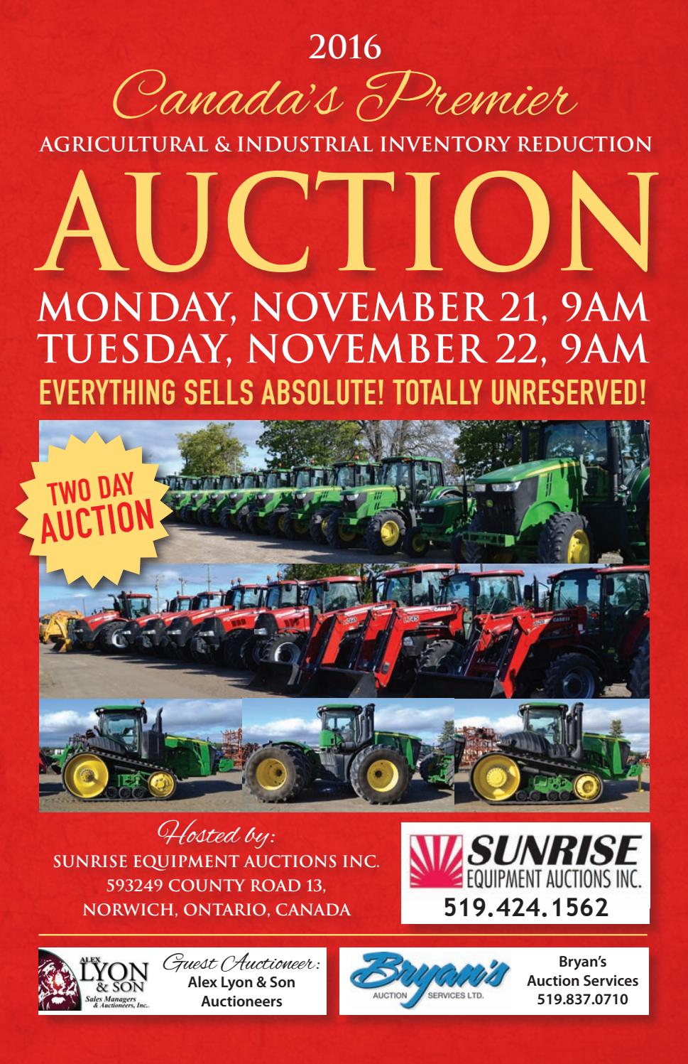 Sunrise Equipment Auctions November 2016 by WHA Publications Ltd. Issuu