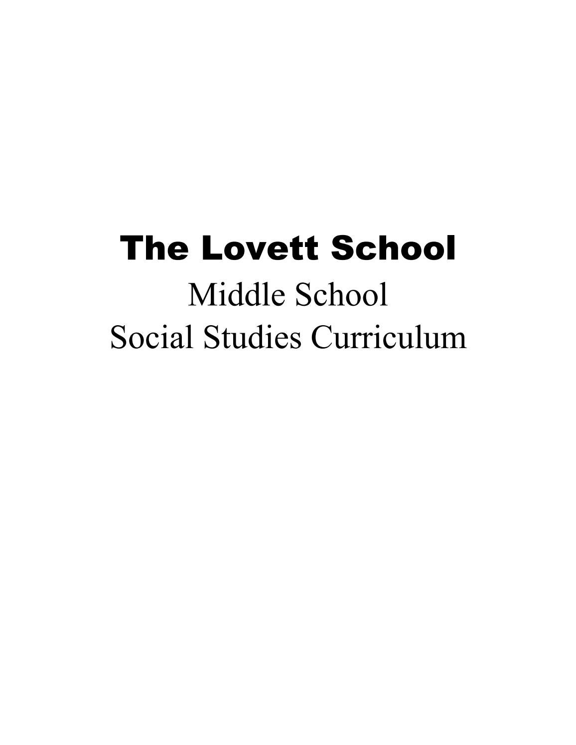 Middle School Social Studies Curriculum by The Lovett School Issuu
