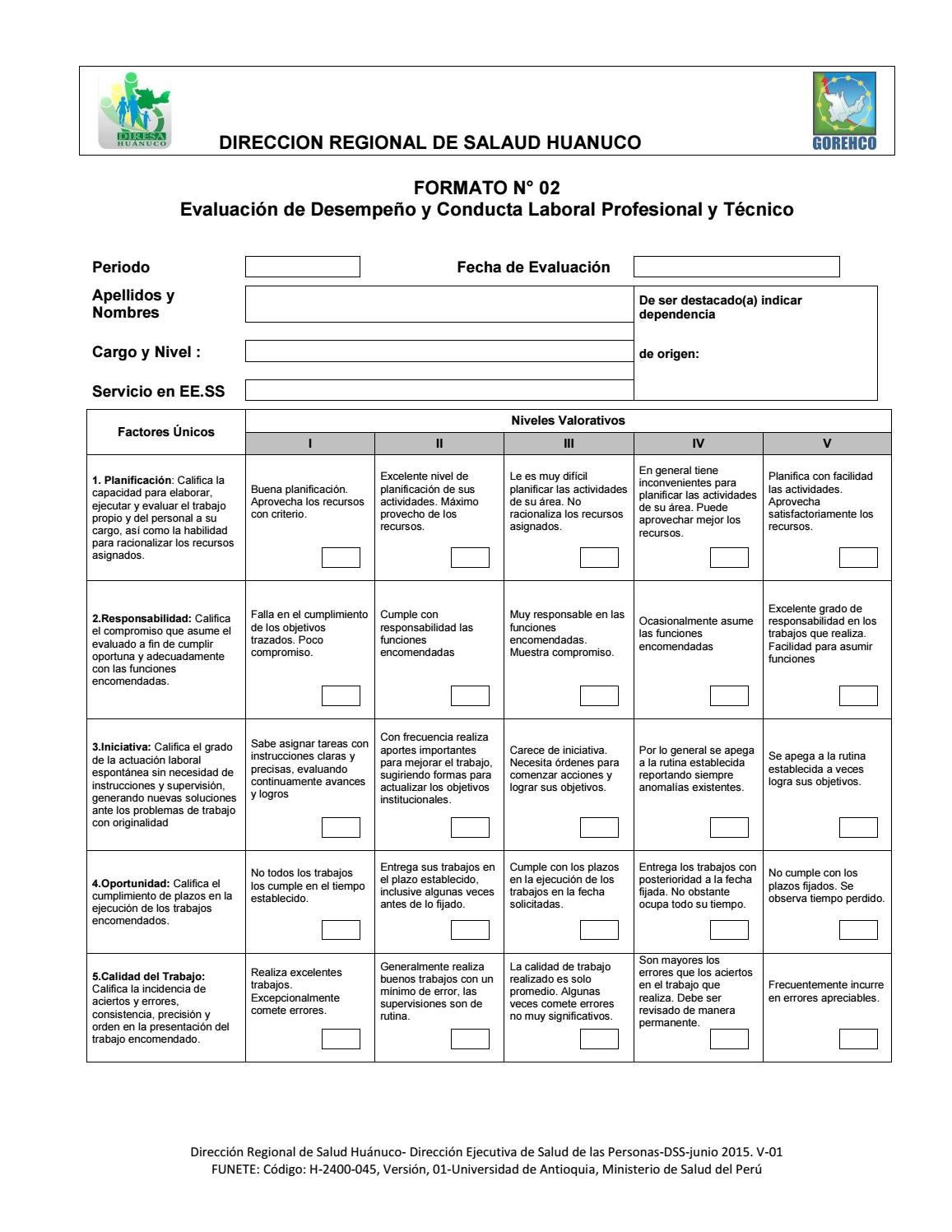 Formato De Evaluacion Del Desempe O By Cecy L Pez Issuu