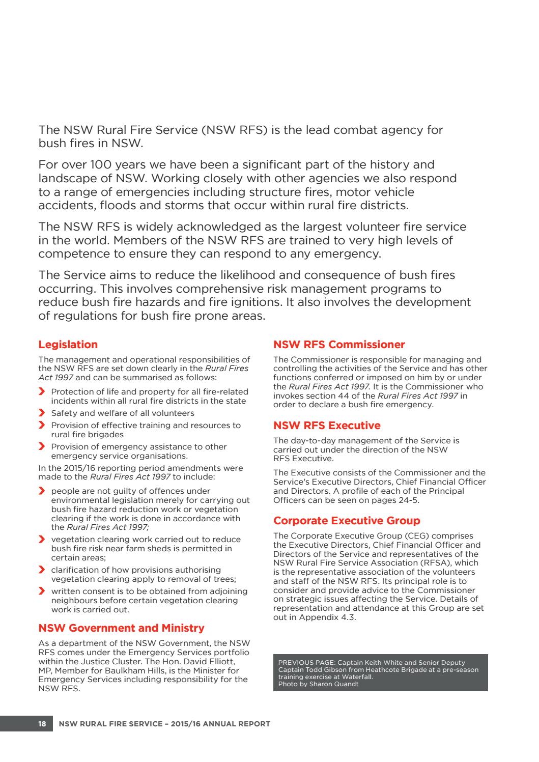Nsw Rfs Document.pdf NSW Rural Fire Service Annual Report 2015/16 by NSW Rural Fire Service ...