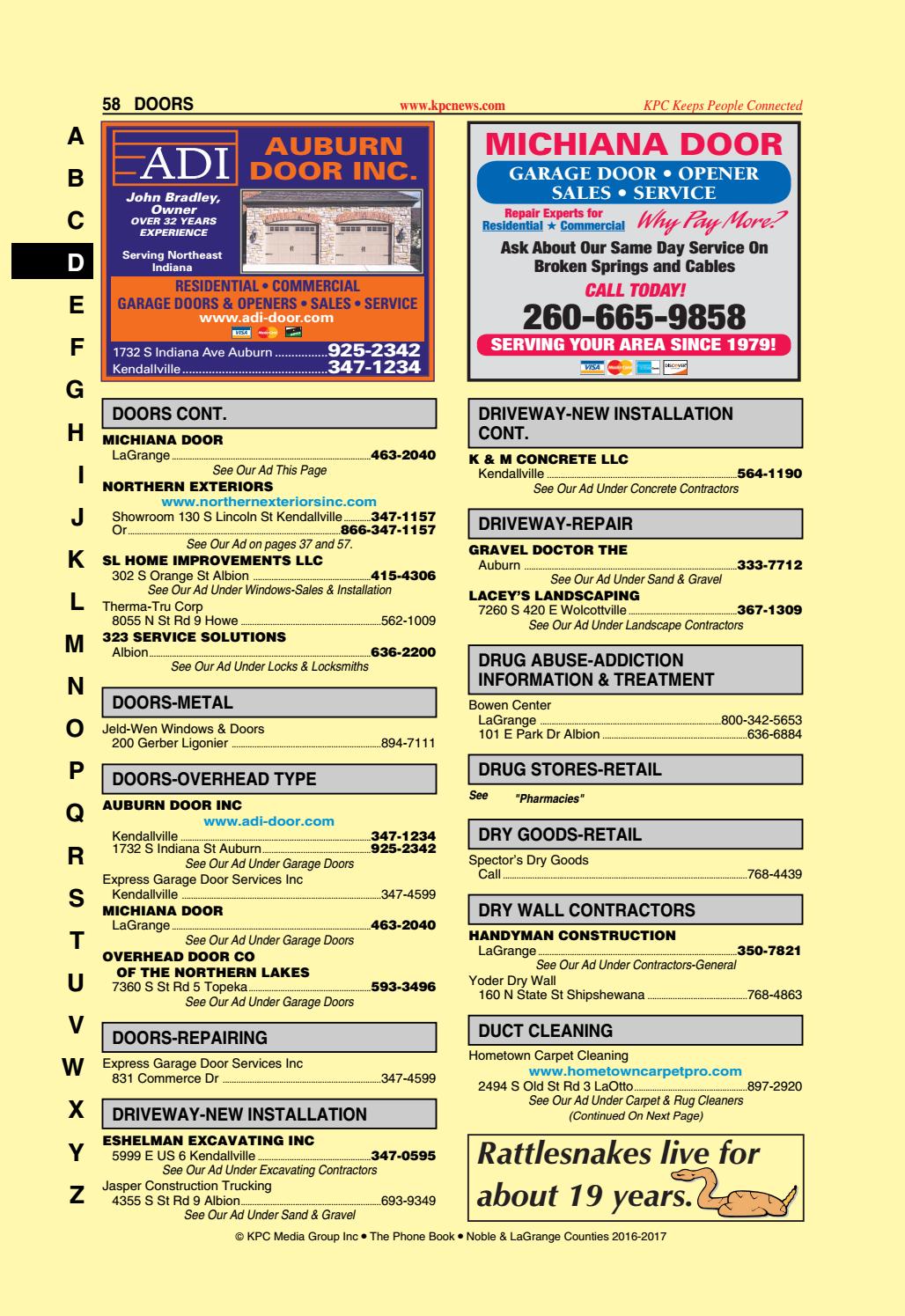 20162017 Phone Book Noble and LaGrange Counties by KPC Media Group Issuu