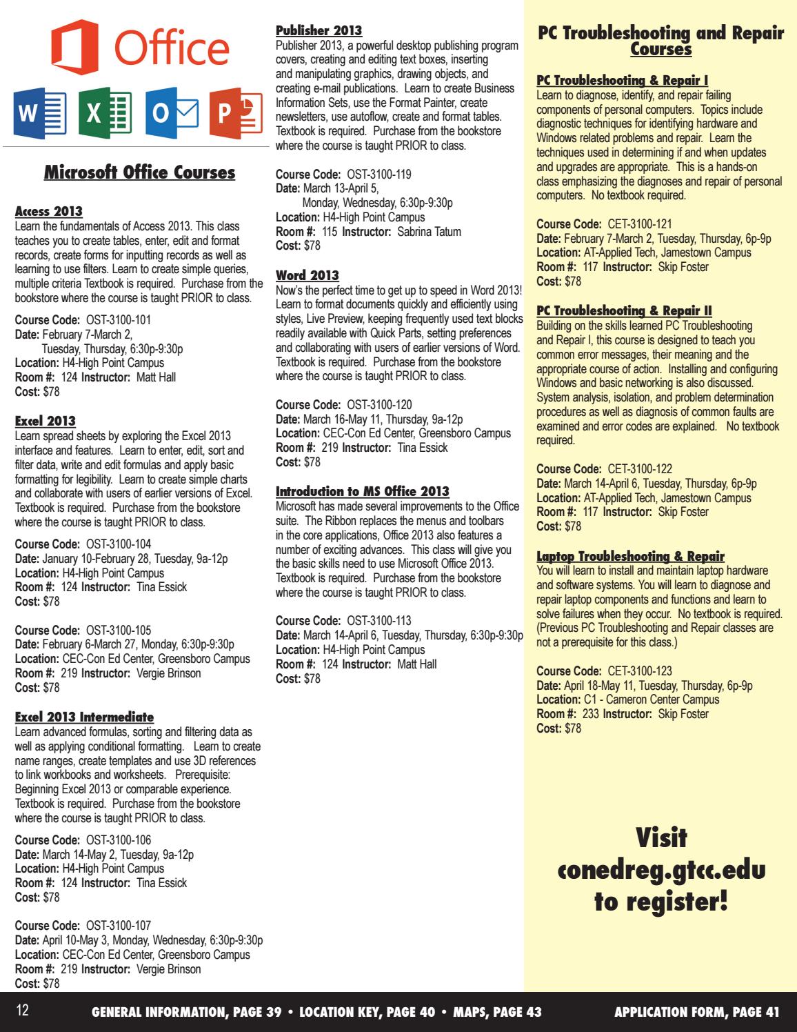 gtcc spring 2017 live learn schedule by guilford technical gtcc application form