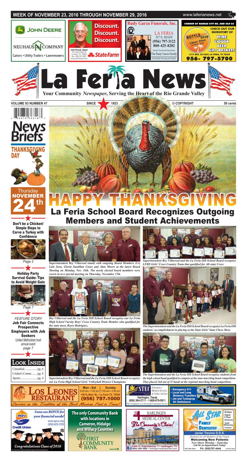 La Feria News November 23, 2016 by La Feria News Issuu
