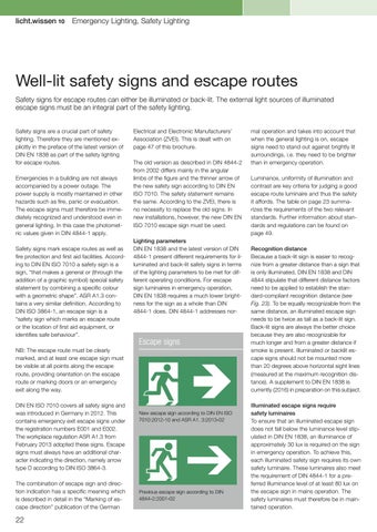 licht.de 灯饰目录 · licht.wissen 编号 10 "Emergency 灯饰 , Safety 灯饰 “ 第 22 页