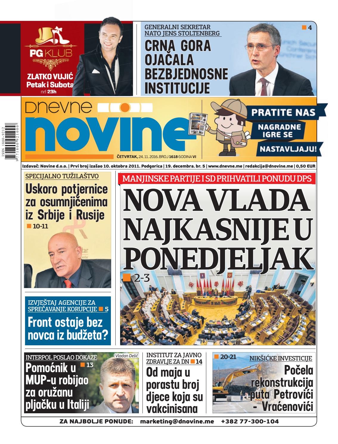 Dnevne novine 24. novembar 2016. by Dnevne Novine - Issuu