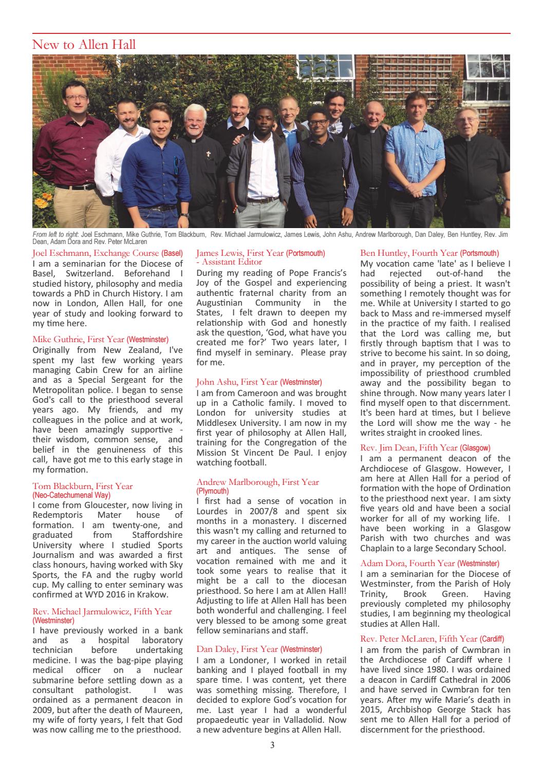 Allen Hall Seminary News Autumn 2016 by RCWestminster Issuu