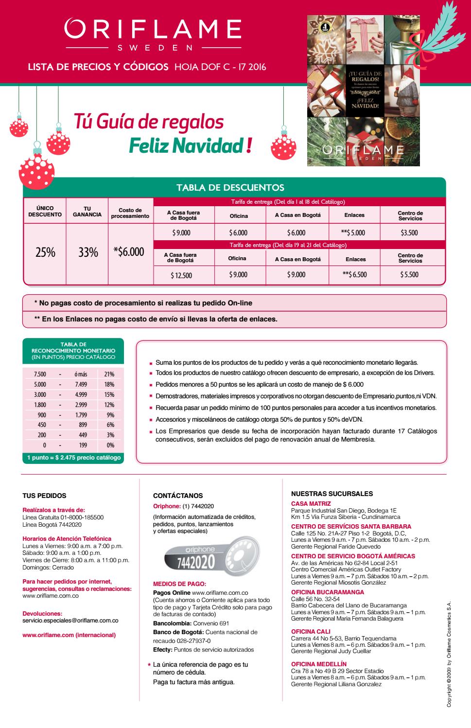 Listaprecios c17 co by Oriflame Latinoamérica Issuu