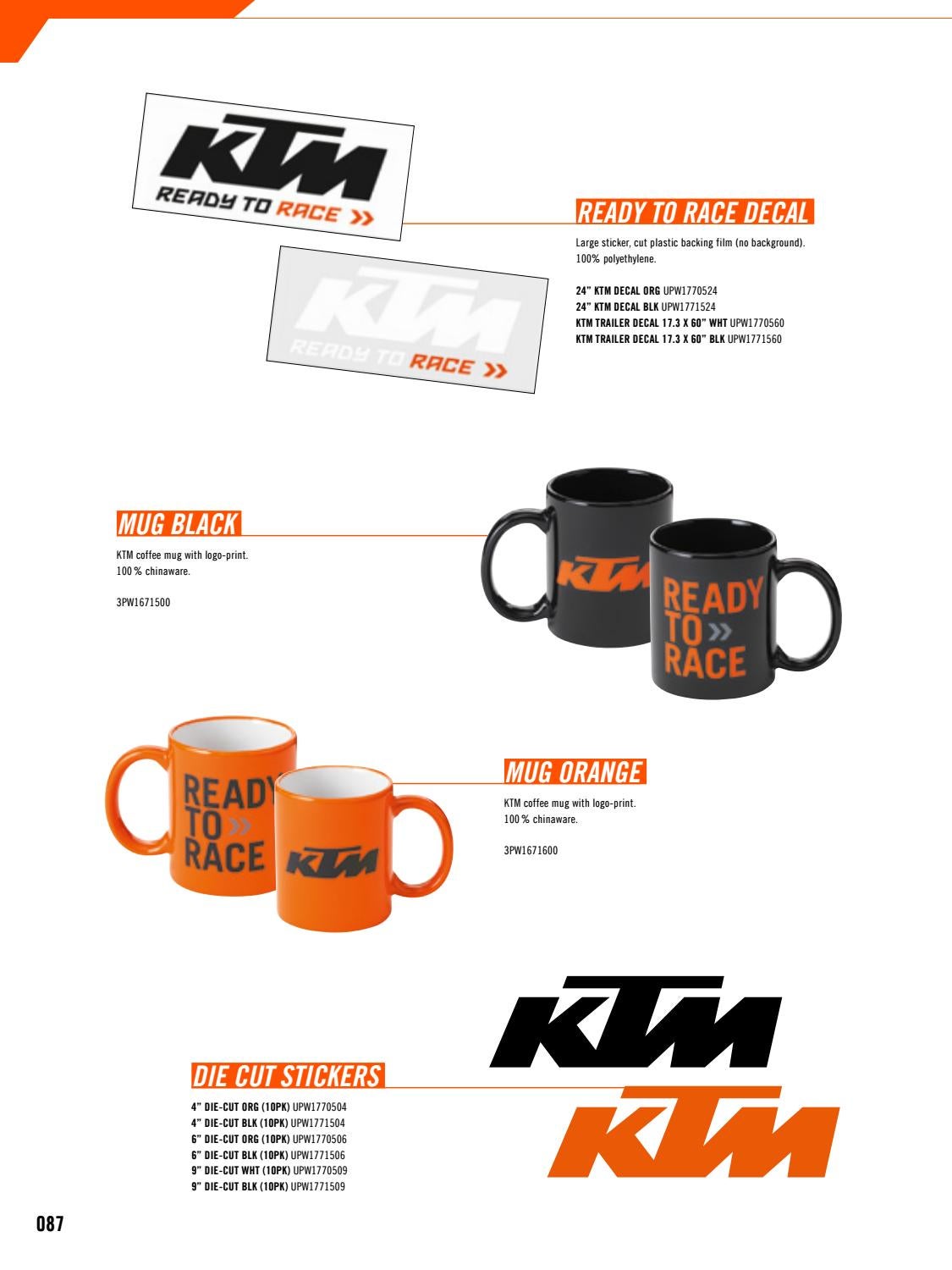 KTM Logo Sticker Black White Original PowerWear