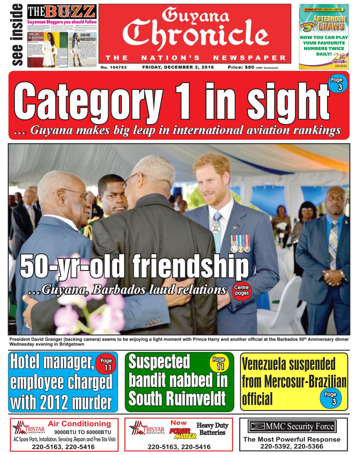 Guyana Chronicle E Paper 02 12 2016 By Guyana Chronicle E Paper Issuu
