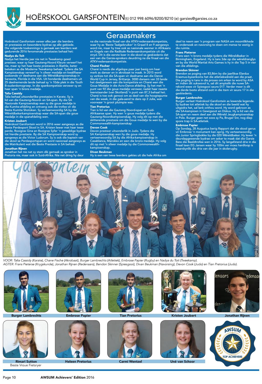 Gauteng(December 2016) Primary High Schools by AWSUM News Issuu