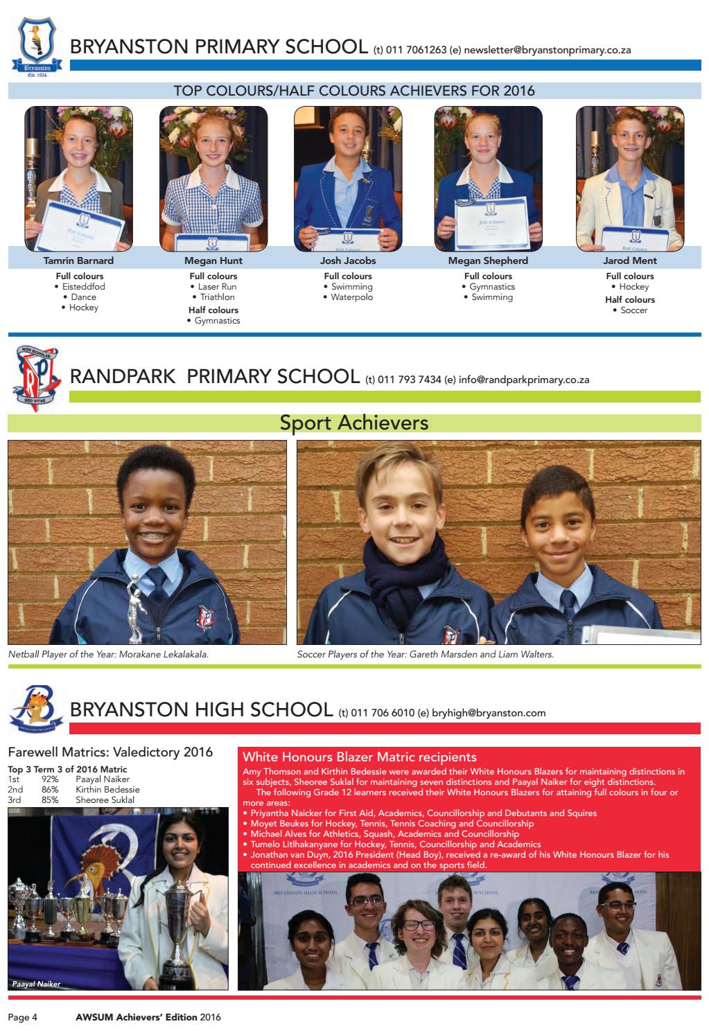 Gauteng(December 2016) Primary High Schools by AWSUM News Issuu