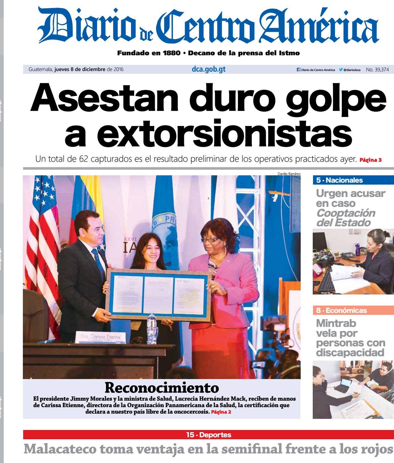 DCA Jueves 08122016 by Diario de Centro América Guatemala - Issuu