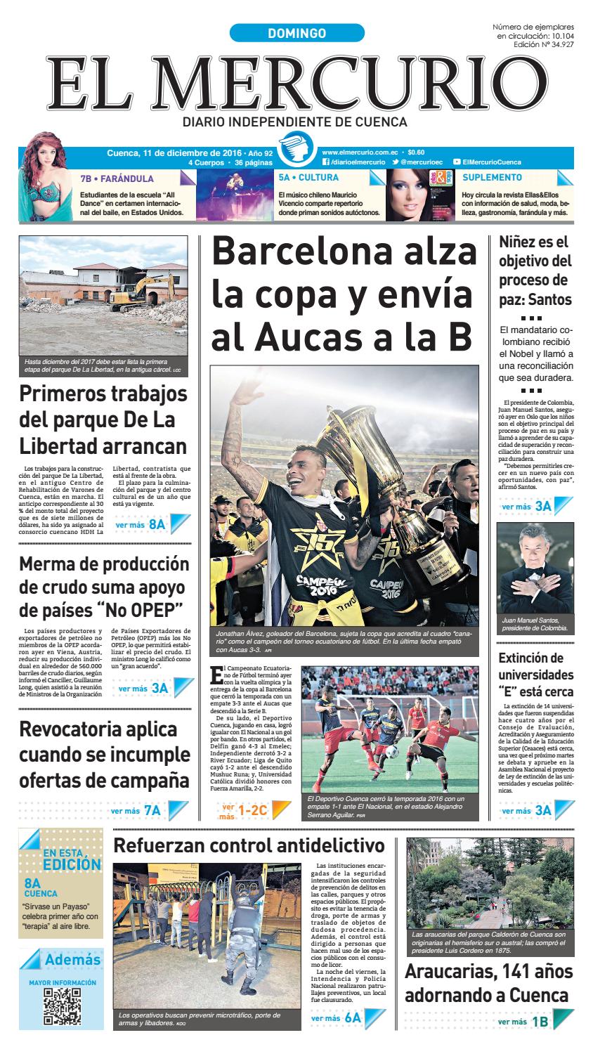 Hemeroteca 11 12 2016 By Diario El Mercurio Cuenca Issuu
