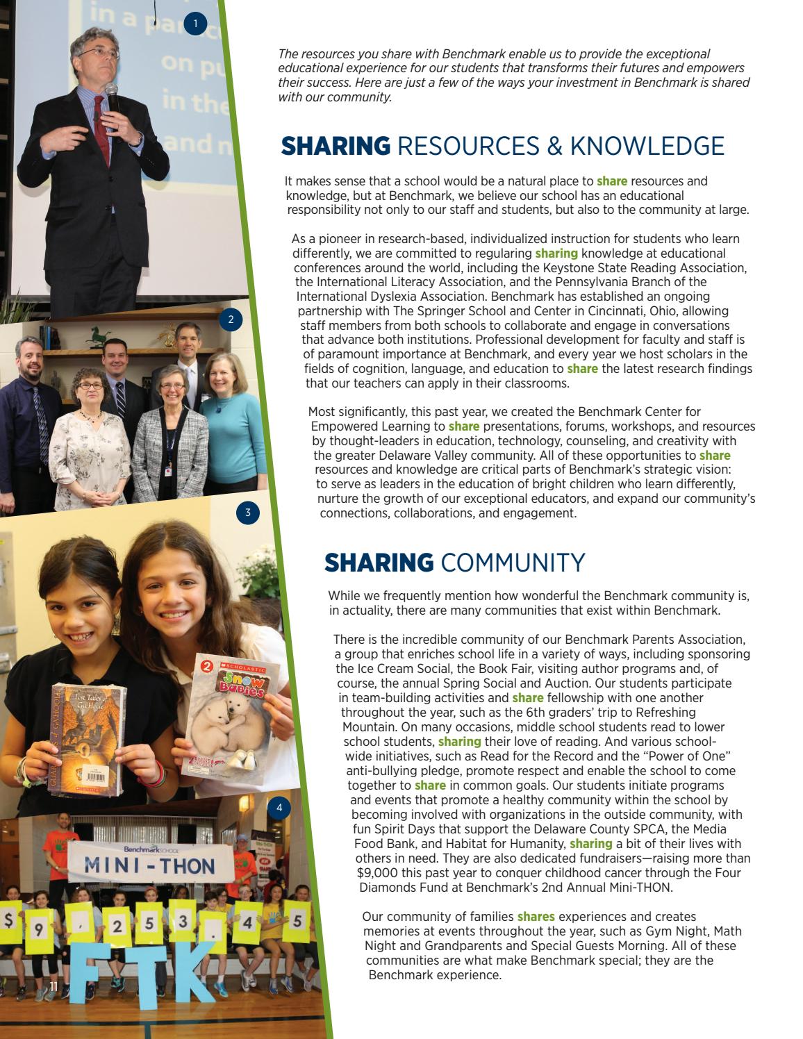 Benchmark School 20152016 Impact Report of Voluntary Support by