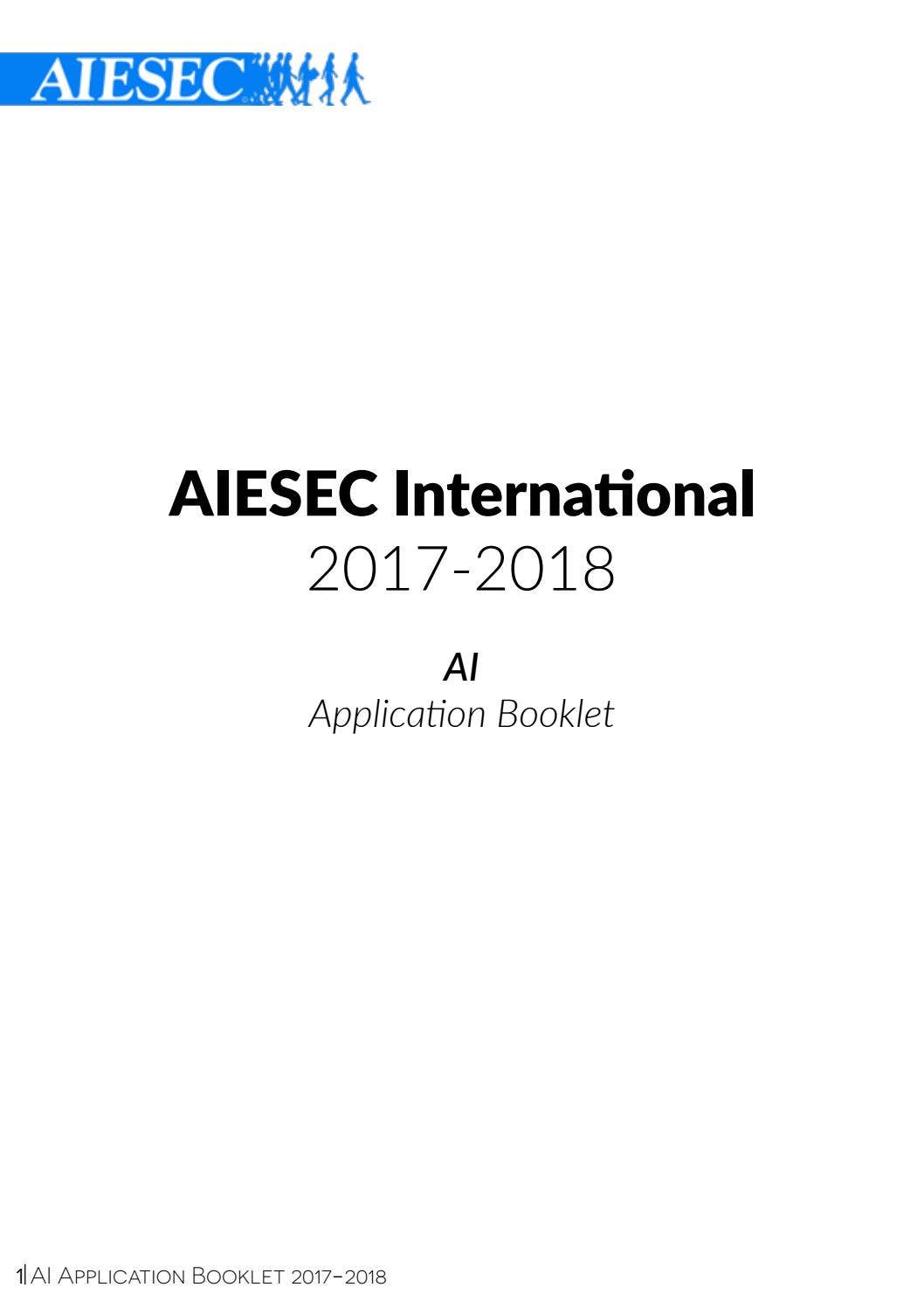 AI application booklet 1718 by AIESEC International - Issuu