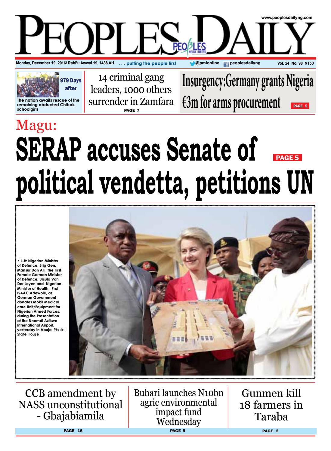 Monday December 19 16 Edition By Peoples Media Limited Issuu